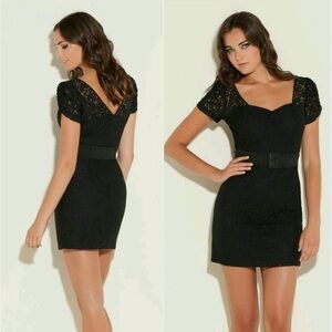 Guess Romantic Black Lace Mini Dress - Size 6